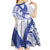 Samoa Pago Pago Aeto Kid Short Sleeve Dress Wingstyle Blue-White Color - Polynesian Pride