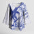 Samoa Pago Pago Aeto Kimono Sleeve Blouse Wingstyle Blue-White Color - Polynesian Pride