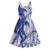 Samoa Pago Pago Aeto Midi Dress Wingstyle Blue-White Color - Polynesian Pride