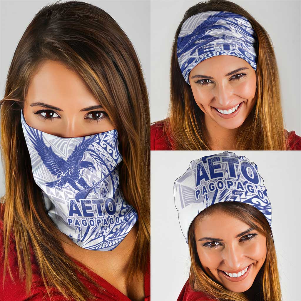 American Samoa Pago Pago Aeto Neck Gaiter Wingstyle Blue-White Color LT03