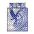 Samoa Pago Pago Aeto Quilt Bed Set Wingstyle Blue-White Color - Polynesian Pride
