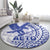 Samoa Pago Pago Aeto Round Carpet Wingstyle Blue-White Color - Polynesian Pride
