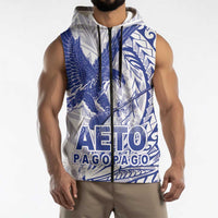 American Samoa Pago Pago Aeto Sleeveless Zip Hoodie Wingstyle Blue-White Color LT03