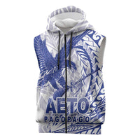 American Samoa Pago Pago Aeto Sleeveless Zip Hoodie Wingstyle Blue-White Color LT03