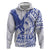 Samoa Pago Pago Aeto Zip Hoodie Wingstyle Blue-White Color - Polynesian Pride