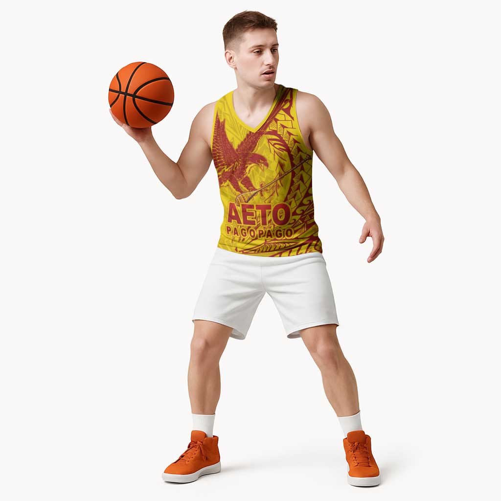 Samoa Pago Pago Aeto Basketball Jersey Wingstyle Red-Gold Color - Polynesian Pride