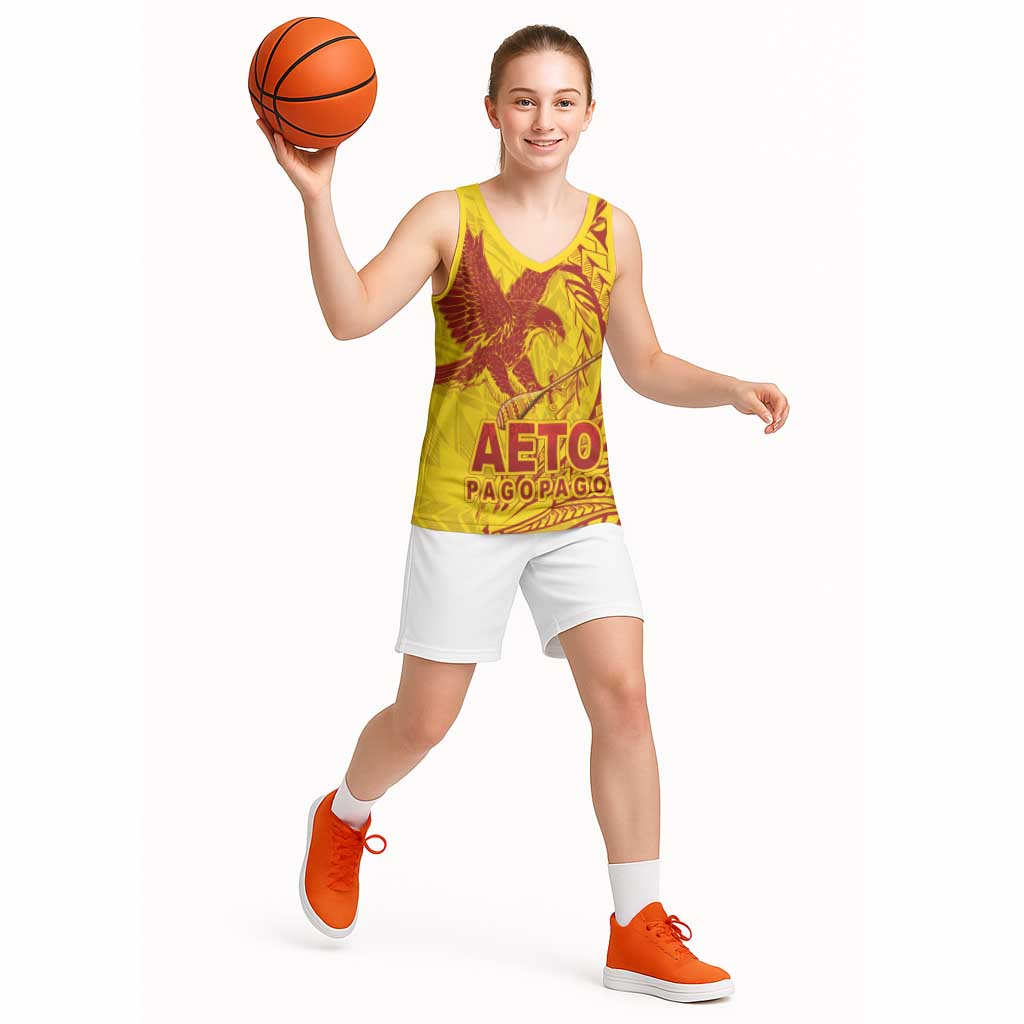 Samoa Pago Pago Aeto Basketball Jersey Wingstyle Red-Gold Color - Polynesian Pride