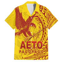 American Samoa Pago Pago Aeto Family Matching Off The Shoulder Long Sleeve Dress and Hawaiian Shirt Wingstyle Red-Gold Color LT03 Dad's Shirt - Short Sleeve Yellow - Polynesian Pride