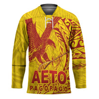 Samoa Pago Pago Aeto Hockey Jersey Wingstyle Red-Gold Color - Polynesian Pride