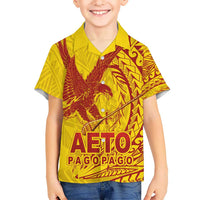 Samoa Pago Pago Aeto Kid Hawaiian Shirt Wingstyle Red-Gold Color - Polynesian Pride