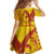 Samoa Pago Pago Aeto Kid Short Sleeve Dress Wingstyle Red-Gold Color - Polynesian Pride