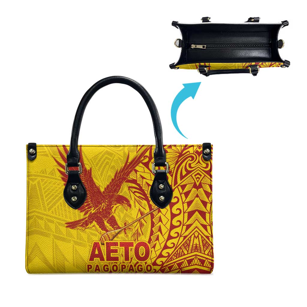 Samoa Pago Pago Aeto Leather Bag Wingstyle Red-Gold Color - Polynesian Pride