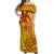 Samoa Pago Pago Aeto Off Shoulder Maxi Dress Wingstyle Red-Gold Color - Polynesian Pride