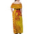 Samoa Pago Pago Aeto Off Shoulder Maxi Dress Wingstyle Red-Gold Color - Polynesian Pride