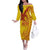 Samoa Pago Pago Aeto Off The Shoulder Long Sleeve Dress Wingstyle Red-Gold Color - Polynesian Pride