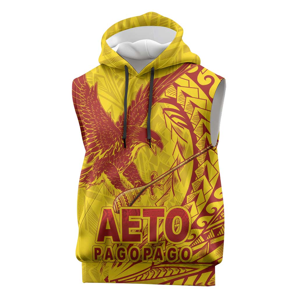Samoa Pago Pago Aeto Sleeveless Hoodie Wingstyle Red-Gold Color - Polynesian Pride