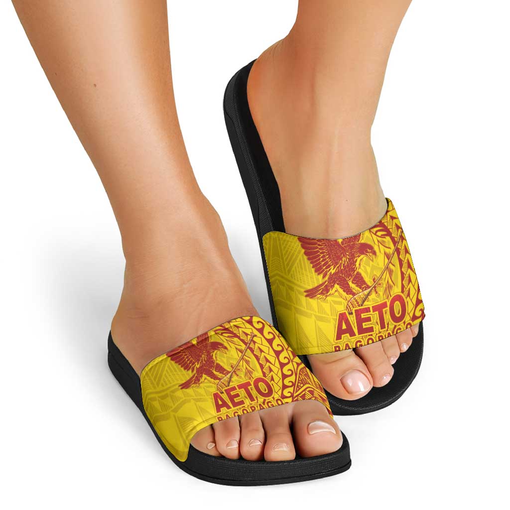 Samoa Pago Pago Aeto Slide Sandals Wingstyle Red-Gold Color - Polynesian Pride