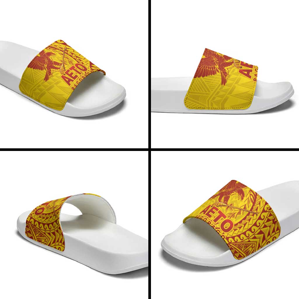 Samoa Pago Pago Aeto Slide Sandals Wingstyle Red-Gold Color - Polynesian Pride