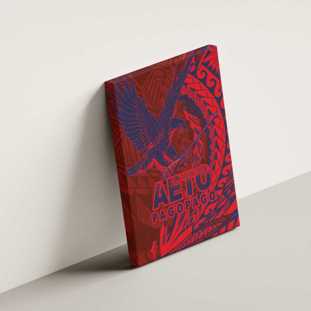 Samoa Pago Pago Aeto Canvas Wall Art Wingstyle Red-Blue Color - Polynesian Pride