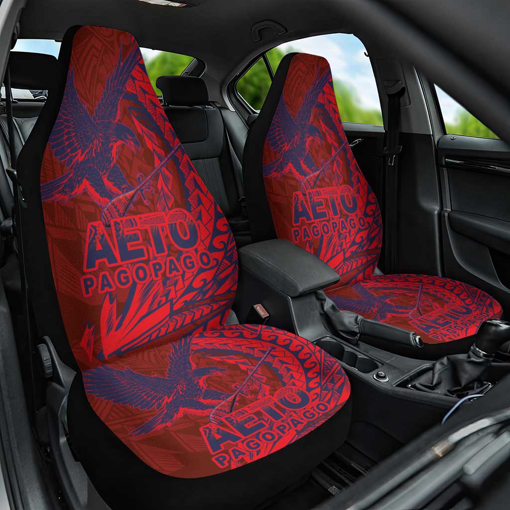 Samoa Pago Pago Aeto Car Seat Cover Wingstyle Red-Blue Color - Polynesian Pride