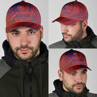 American Samoa Pago Pago Aeto Classic Cap Wingstyle Red-Blue Color - Polynesian Pride
