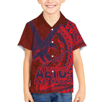 Samoa Pago Pago Aeto Hawaiian Shirt Wingstyle Red-Blue Color - Polynesian Pride