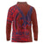 Samoa Pago Pago Aeto Long Sleeve Polo Shirt Wingstyle Red-Blue Color - Polynesian Pride