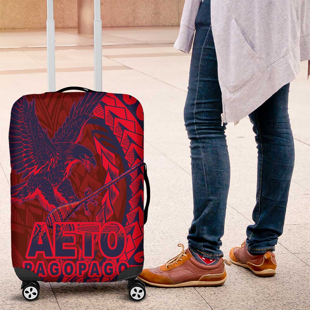 Samoa Pago Pago Aeto Luggage Cover Wingstyle Red-Blue Color - Polynesian Pride