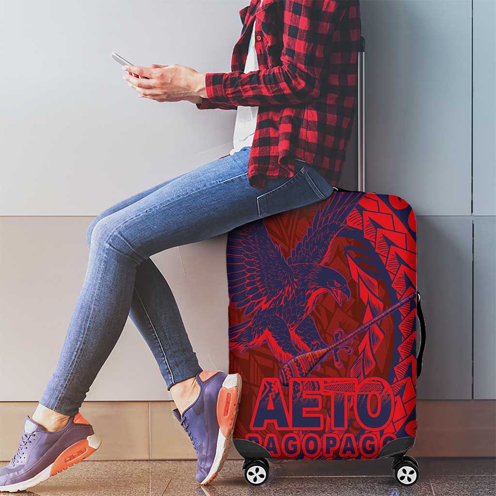 Samoa Pago Pago Aeto Luggage Cover Wingstyle Red-Blue Color - Polynesian Pride