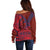 Samoa Pago Pago Aeto Off Shoulder Sweater Wingstyle Red-Blue Color - Polynesian Pride