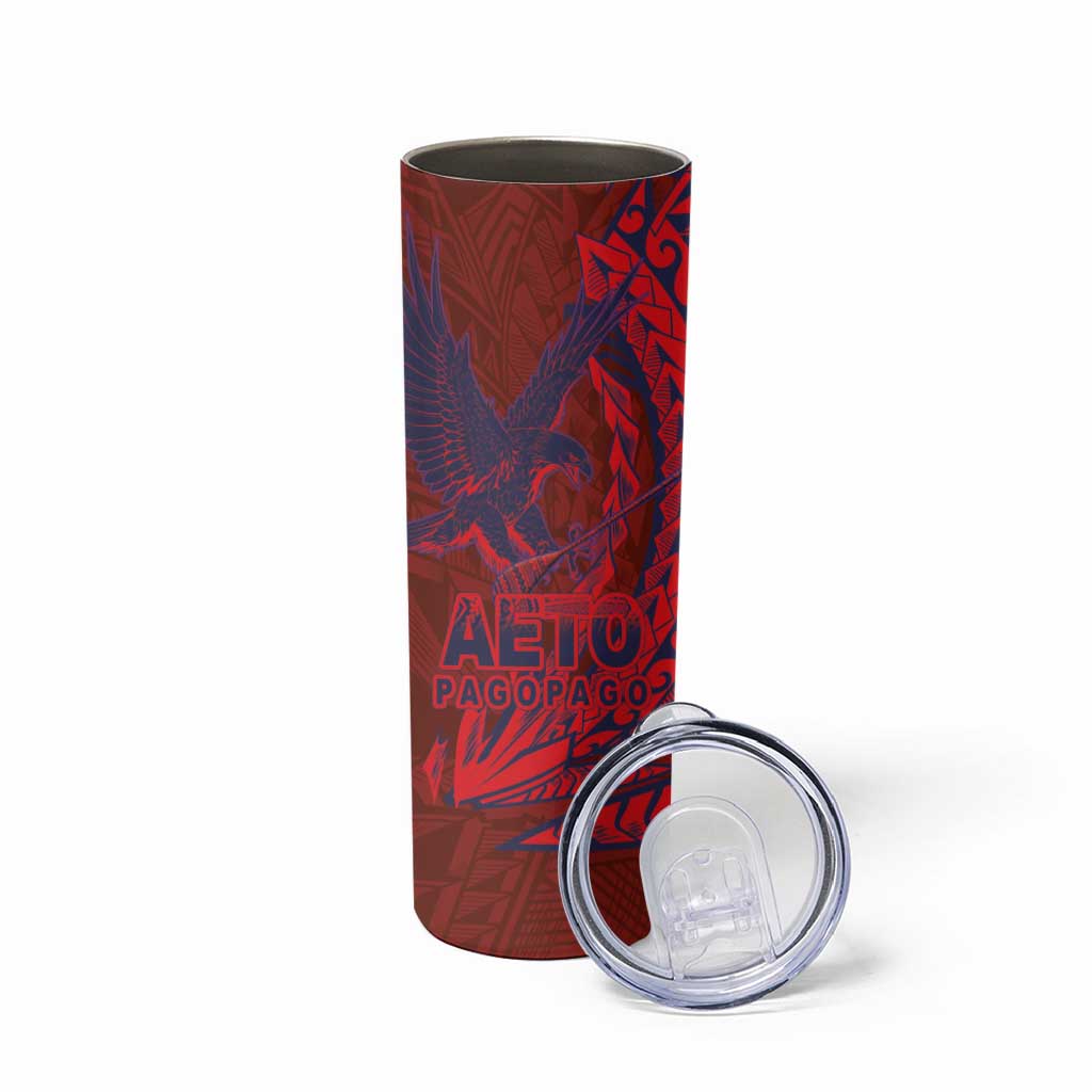 Samoa Pago Pago Aeto Skinny Tumbler Wingstyle Red-Blue Color - Polynesian Pride