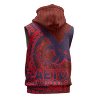 American Samoa Pago Pago Aeto Sleeveless Zip Hoodie Wingstyle Red-Blue Color LT03