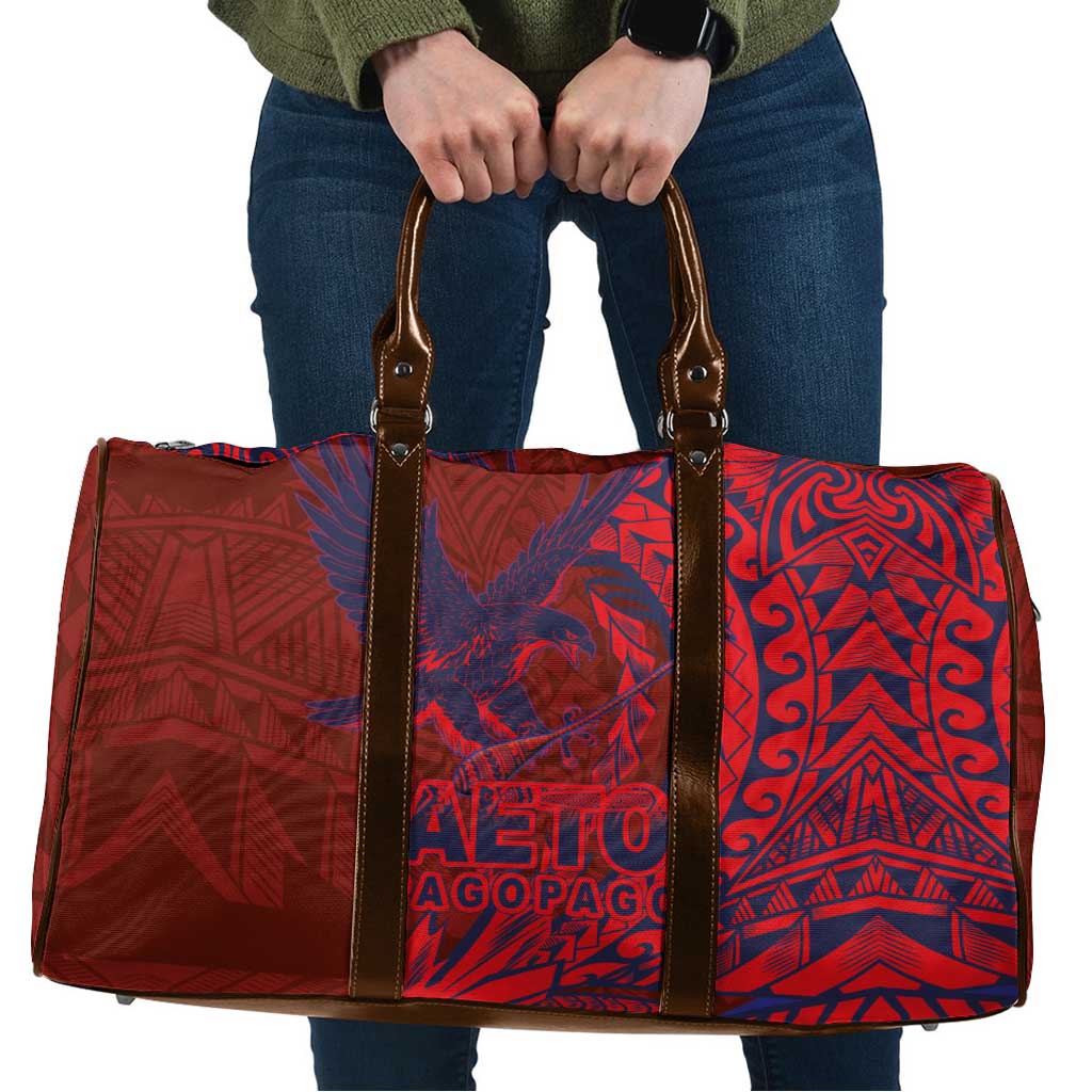 Samoa Pago Pago Aeto Travel Bag Wingstyle Red-Blue Color - Polynesian Pride