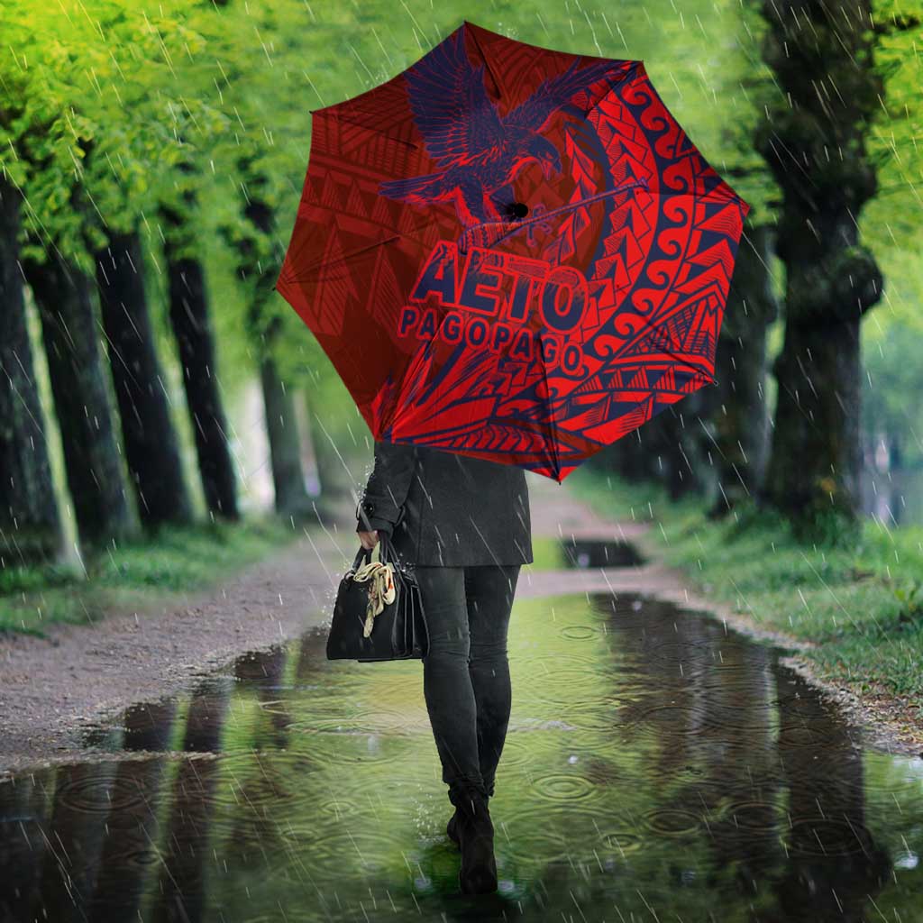 Samoa Pago Pago Aeto Umbrella Wingstyle Red-Blue Color - Polynesian Pride