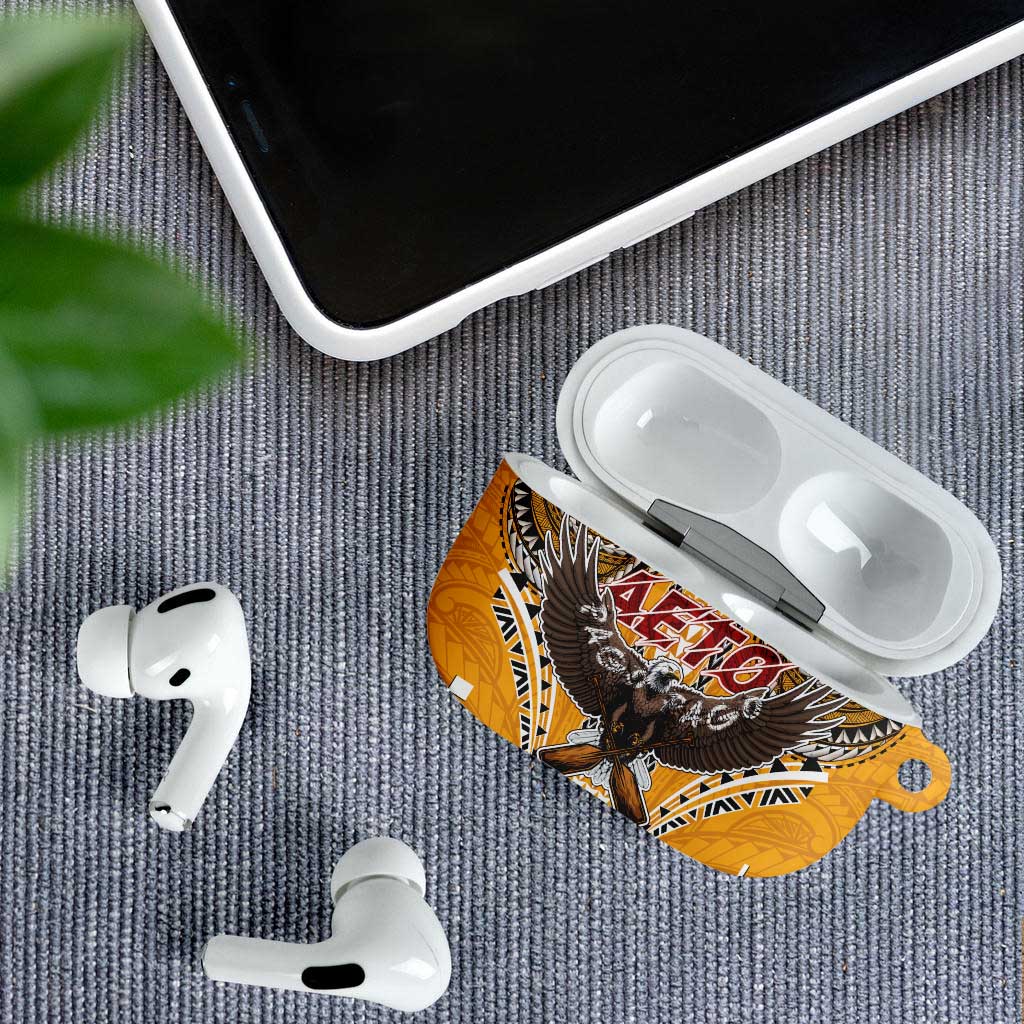 Samoa Pago Pago Aeto AirPods Case Bald Eagle with Polynesian Art Tattoos - Polynesian Pride