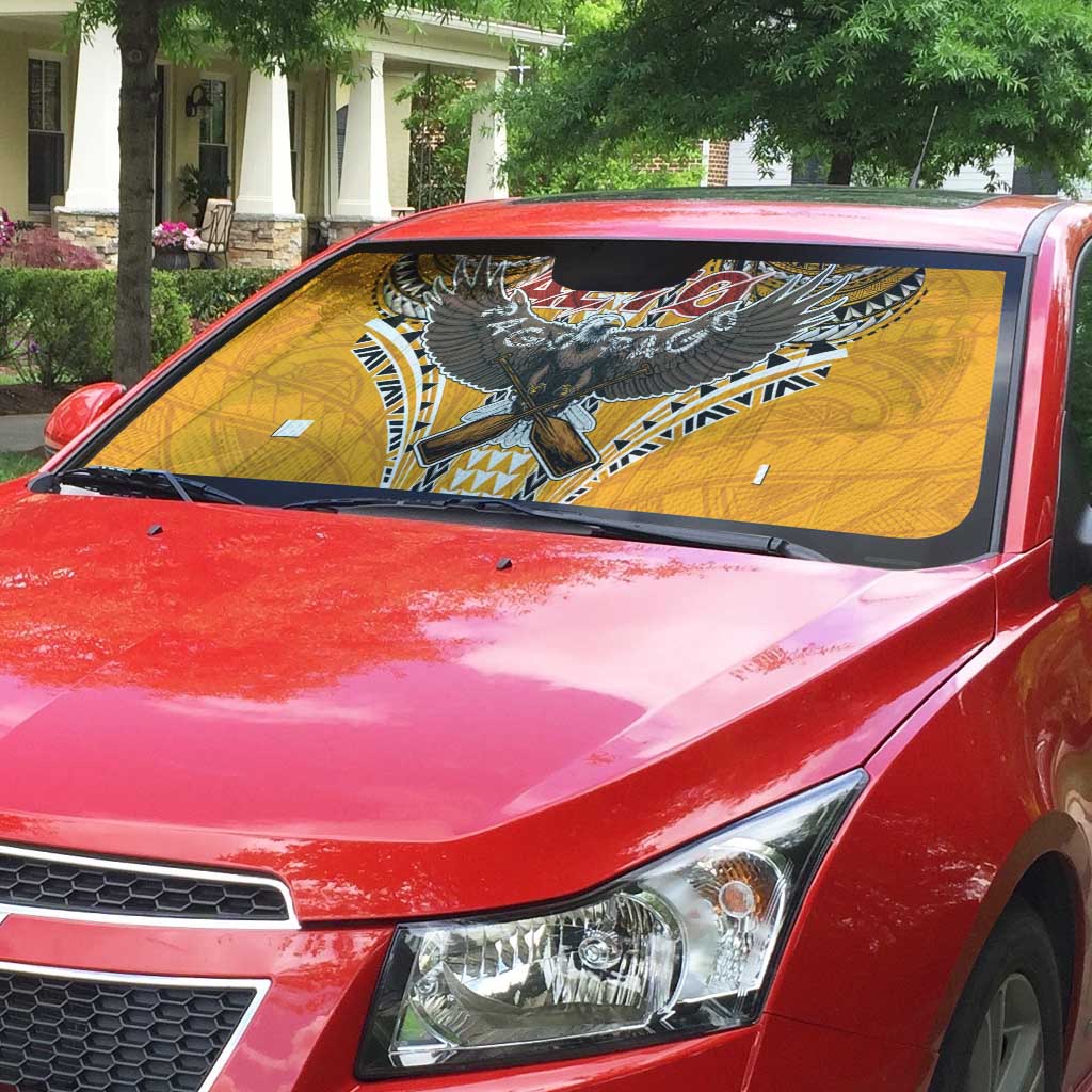 Samoa Pago Pago Aeto Auto Sun Shade Bald Eagle with Polynesian Art Tattoos - Polynesian Pride