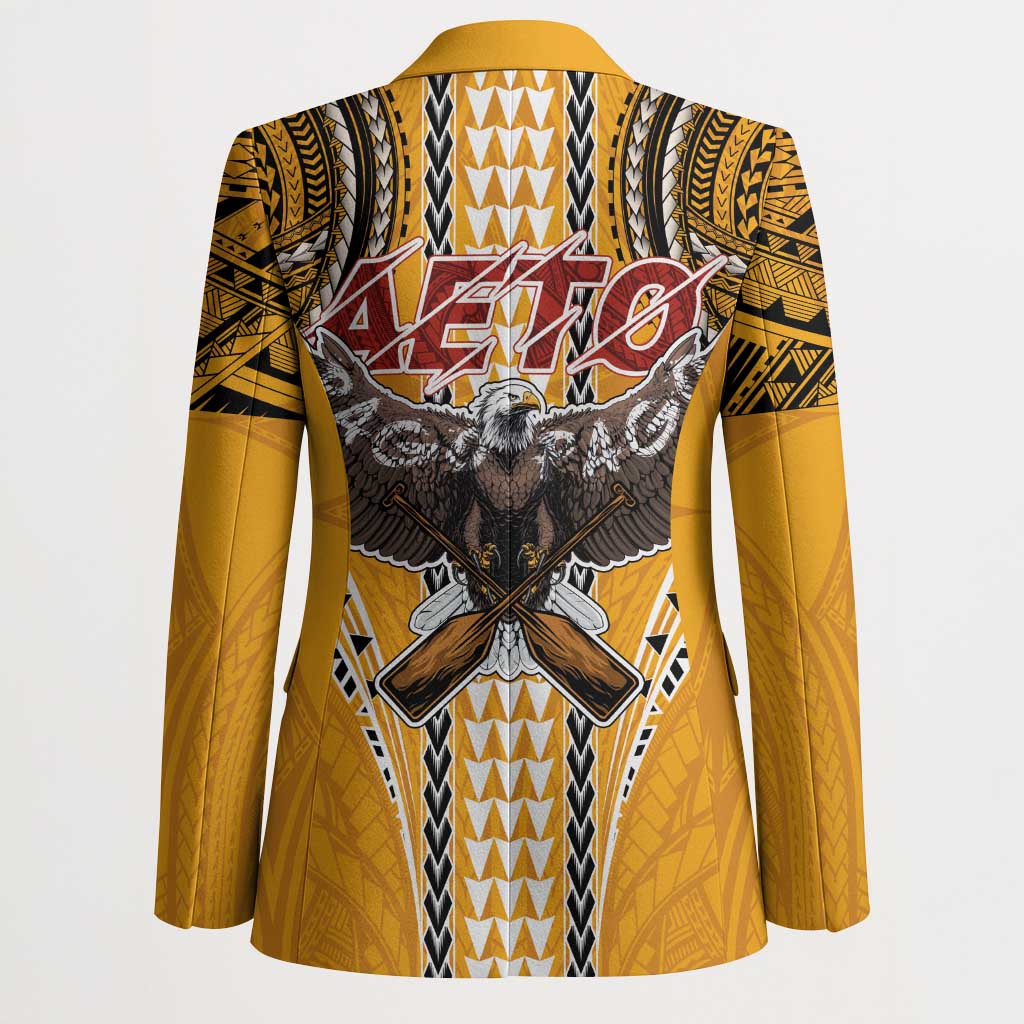 Samoa Pago Pago Aeto Blazer Bald Eagle with Polynesian Art Tattoos - Polynesian Pride