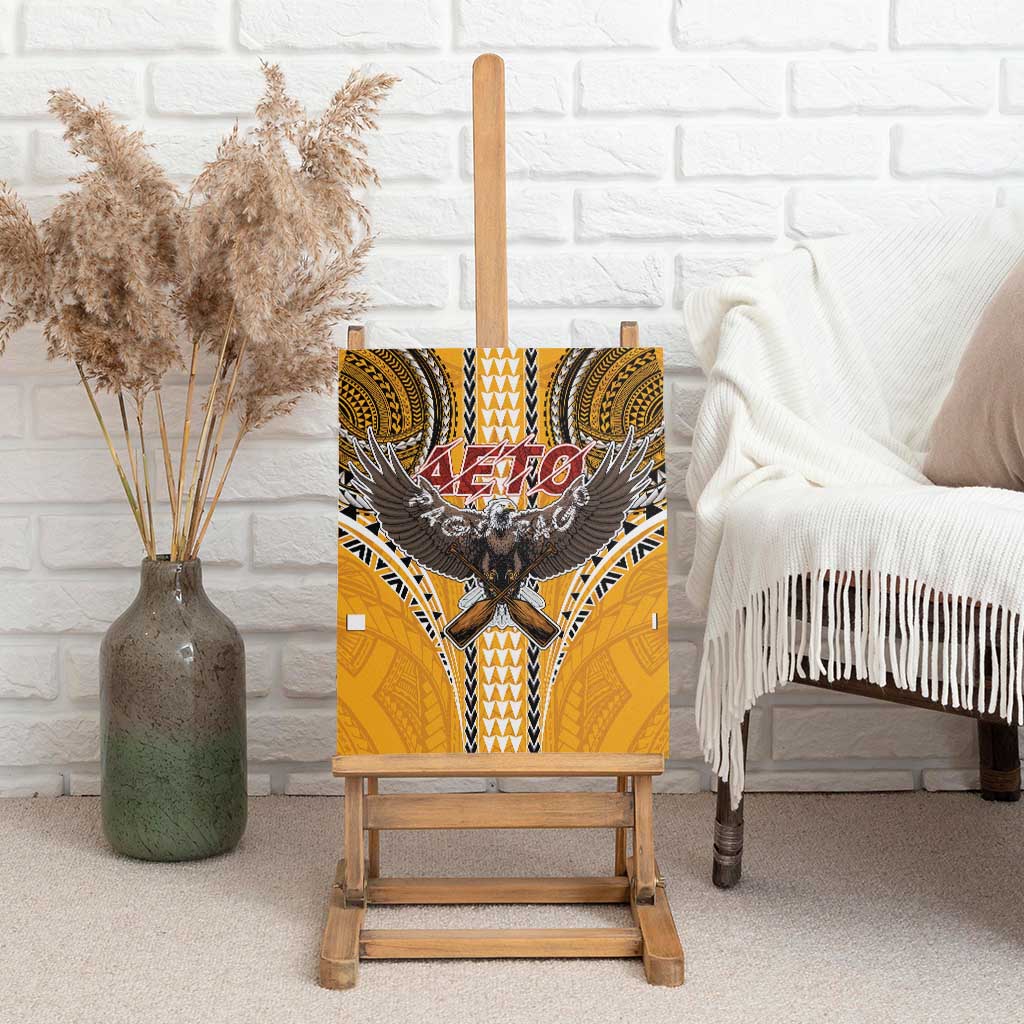 Samoa Pago Pago Aeto Canvas Wall Art Bald Eagle with Polynesian Art Tattoos - Polynesian Pride