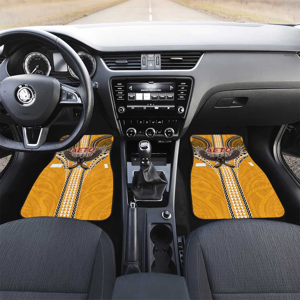 Samoa Pago Pago Aeto Car Mats Bald Eagle with Polynesian Art Tattoos - Polynesian Pride
