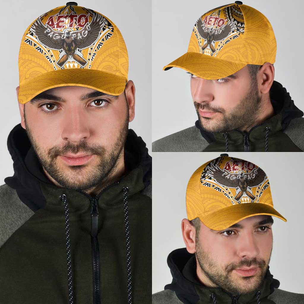 American Samoa Pago Pago Aeto Classic Cap Bald Eagle with Polynesian Art Tattoos - Polynesian Pride