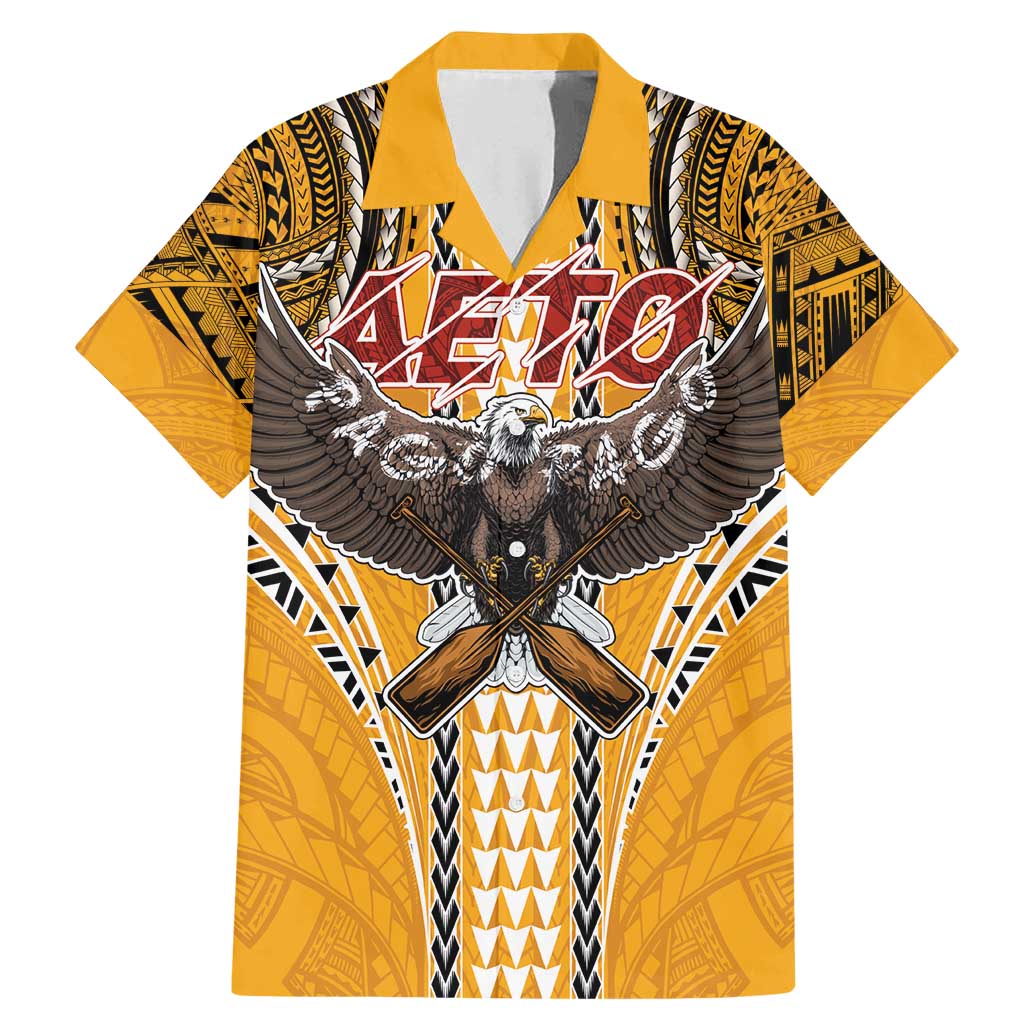 Samoa Pago Pago Aeto Family Matching Mermaid Dress and Hawaiian Shirt Bald Eagle with Polynesian Art Tattoos - Polynesian Pride