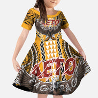 Samoa Pago Pago Aeto Family Matching Off The Shoulder Long Sleeve Dress and Hawaiian Shirt Bald Eagle with Polynesian Art Tattoos - Polynesian Pride