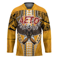 Samoa Pago Pago Aeto Hockey Jersey Bald Eagle with Polynesian Art Tattoos - Polynesian Pride