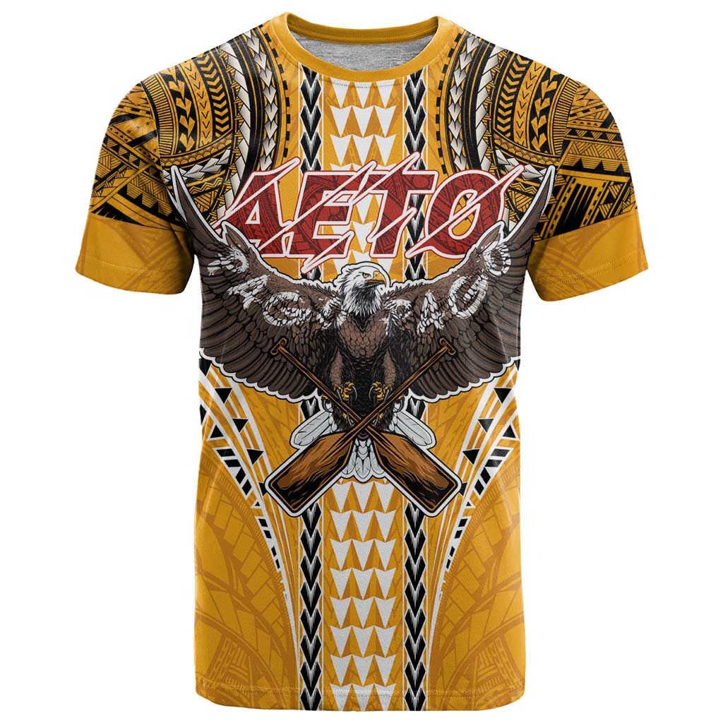 Samoa Pago Pago Aeto T Shirt Bald Eagle with Polynesian Art Tattoos - Polynesian Pride