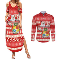 custom-tonga-christmas-couples-matching-summer-maxi-dress-and-long-sleeve-button-shirts-the-santa-coat-of-arms-with-ngatu-and-snow-pattern