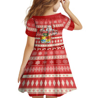 Custom Tonga Christmas Family Matching Tank Maxi Dress and Hawaiian Shirt The Santa Coat of Arms with Ngatu and Snow Pattern LT03 - Polynesian Pride