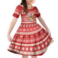 custom-tonga-christmas-kid-short-sleeve-dress-the-santa-coat-of-arms-with-ngatu-and-snow-pattern
