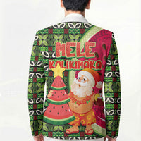 Hawaii Watermelon Mele Kalikimaka Blazer Tribal Pacific Pattern with Tropical Funny Santa Claus LT03 - Polynesian Pride