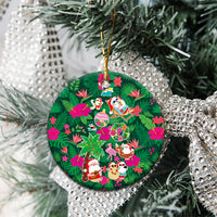Hawaii Mele Kalikimaka Ceramic Ornament Tropical Plants with Santa Claus LT03 - Polynesian Pride