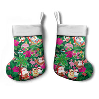 Hawaii Mele Kalikimaka Christmas Stocking Tropical Plants with Santa Claus LT03 - Polynesian Pride